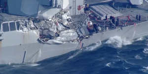 US Navy destroyer collides with freight ship off Japan; 7 sailors missing